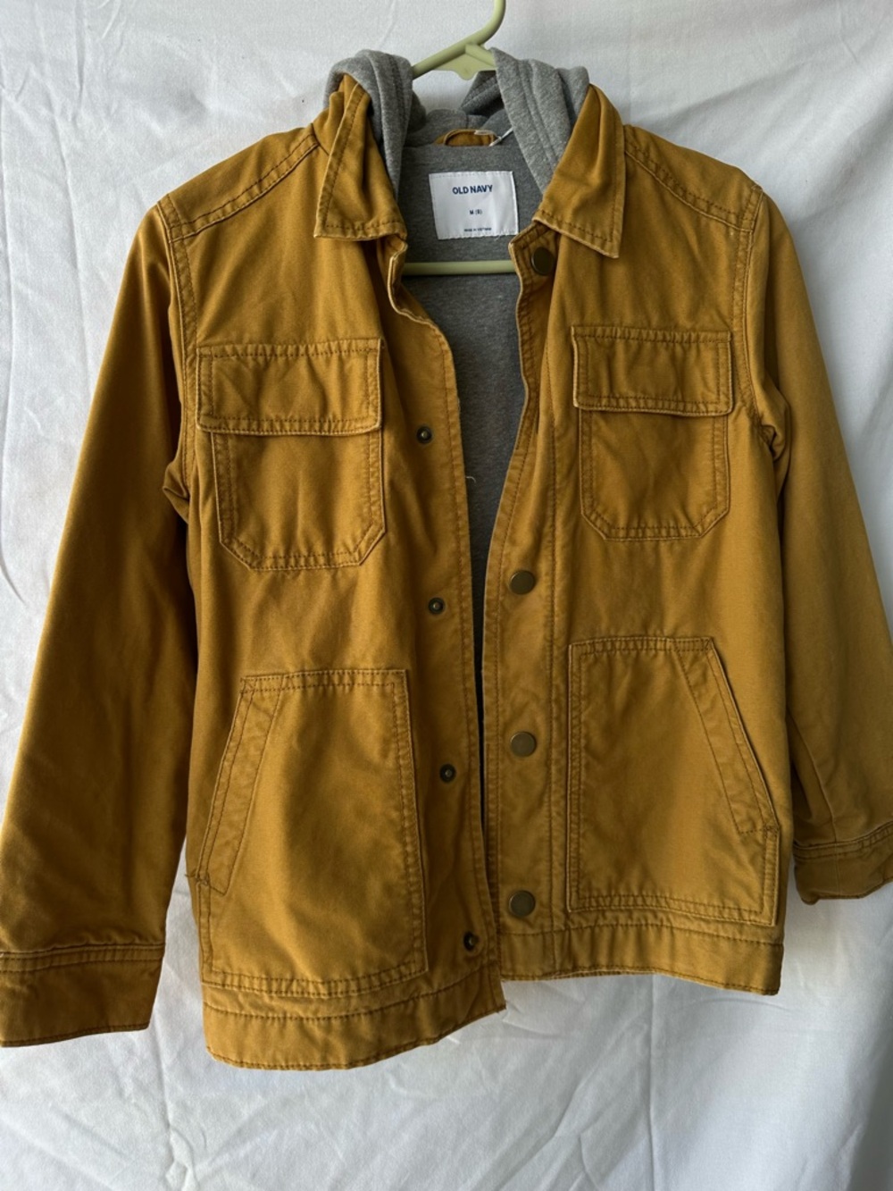 Old Navy Mustard Yellow Hooded Utility Jacket